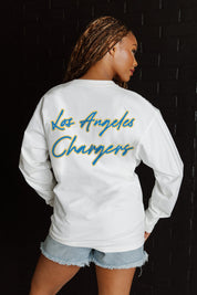 LOS ANGELES CHARGERS DOUBLE MOVE OVERSIZED MIDWEIGHT LONG SLEEVE TEE