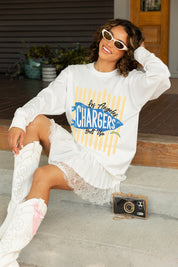 LOS ANGELES CHARGERS RALLY STRIPE OVERSIZED LONG SLEEVE TEE