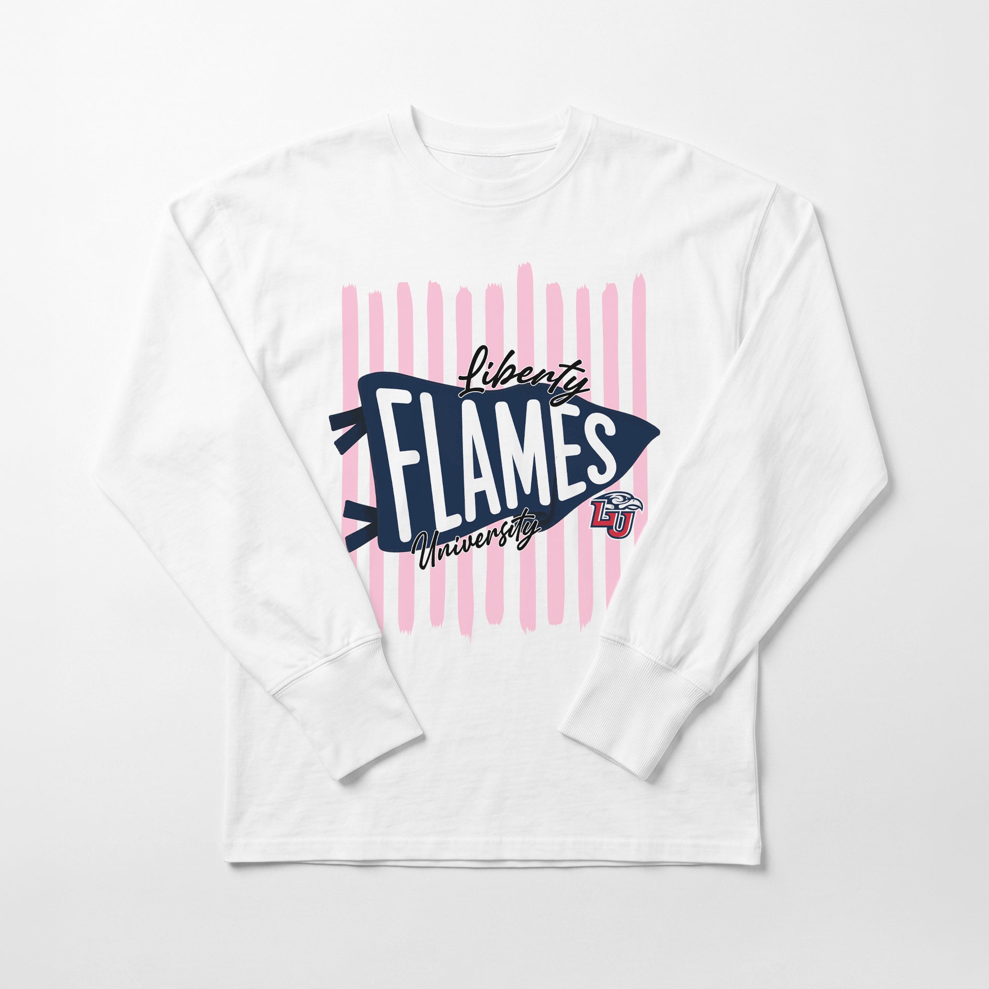 LIBERTY FLAMES RALLY STRIPE ESSENTIAL RELAXED FIT LONG SLEEVE TEE