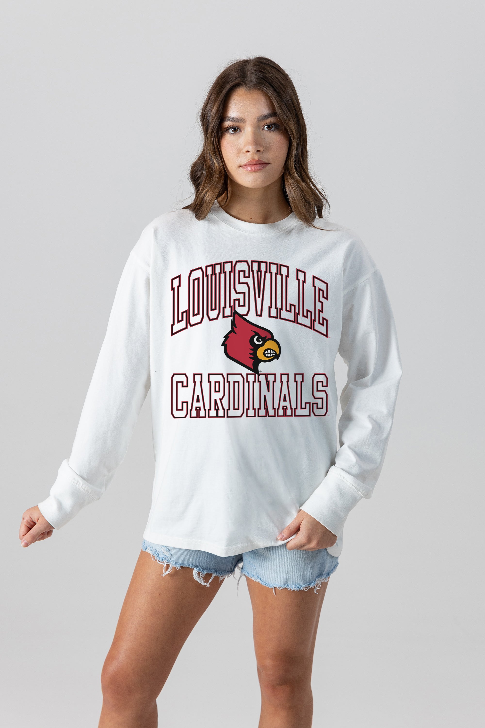 LOUISVILLE CARDINALS MIND GAMES OVERSIZED MIDWEIGHT LONG SLEEVE TEE