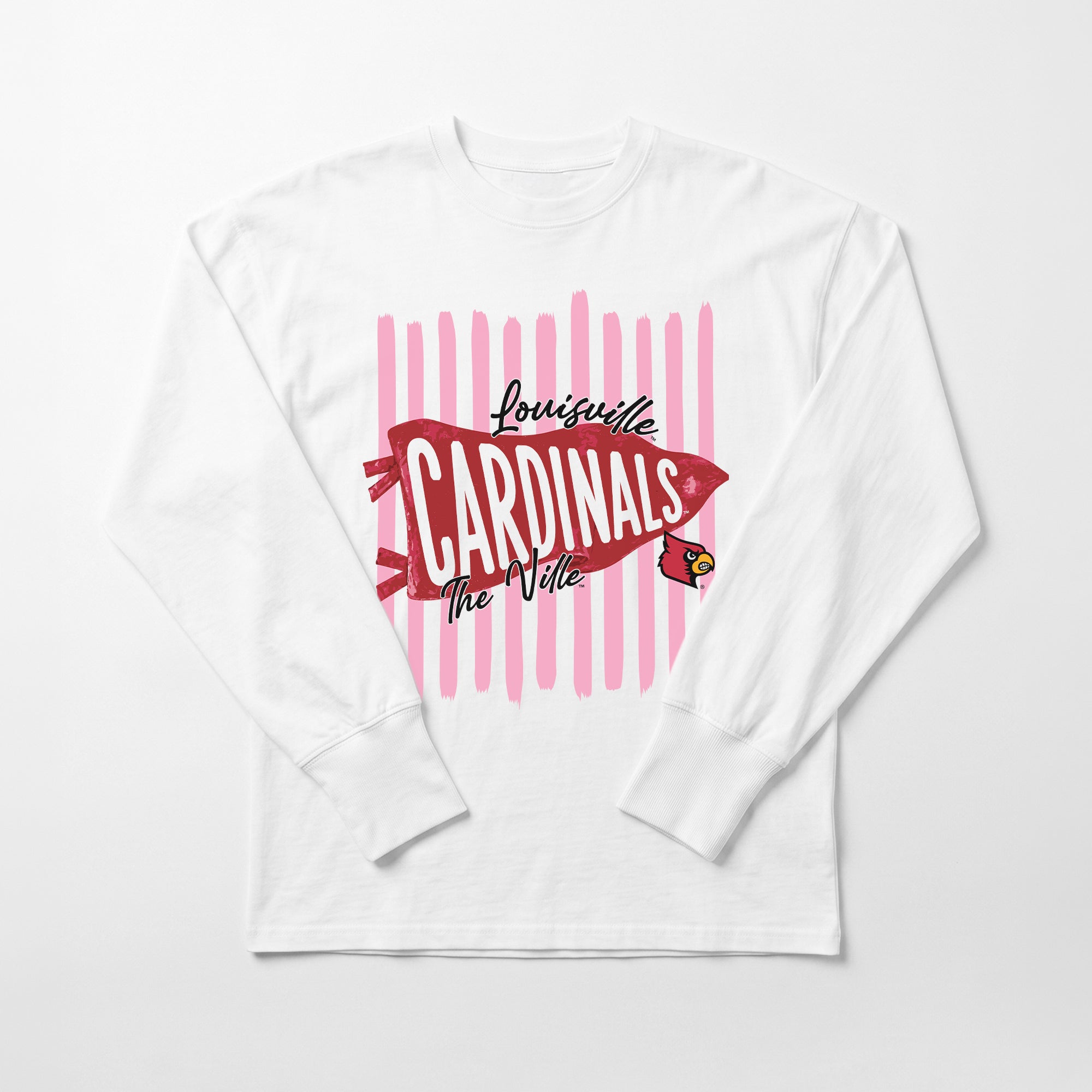 LOUISVILLE CARDINALS RALLY STRIPE ESSENTIAL RELAXED FIT LONG SLEEVE TEE