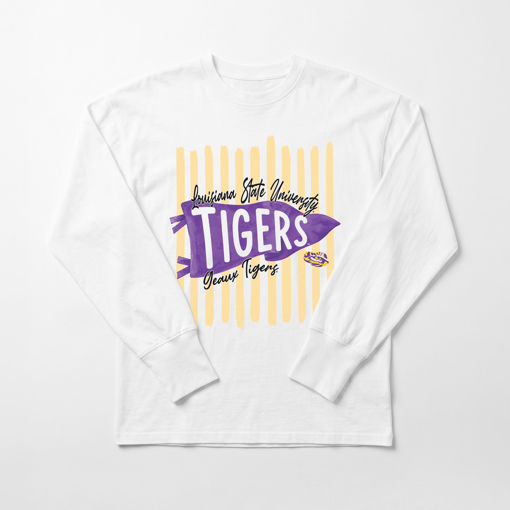 LSU TIGERS RALLY STRIPE ESSENTIAL RELAXED FIT LONG SLEEVE TEE