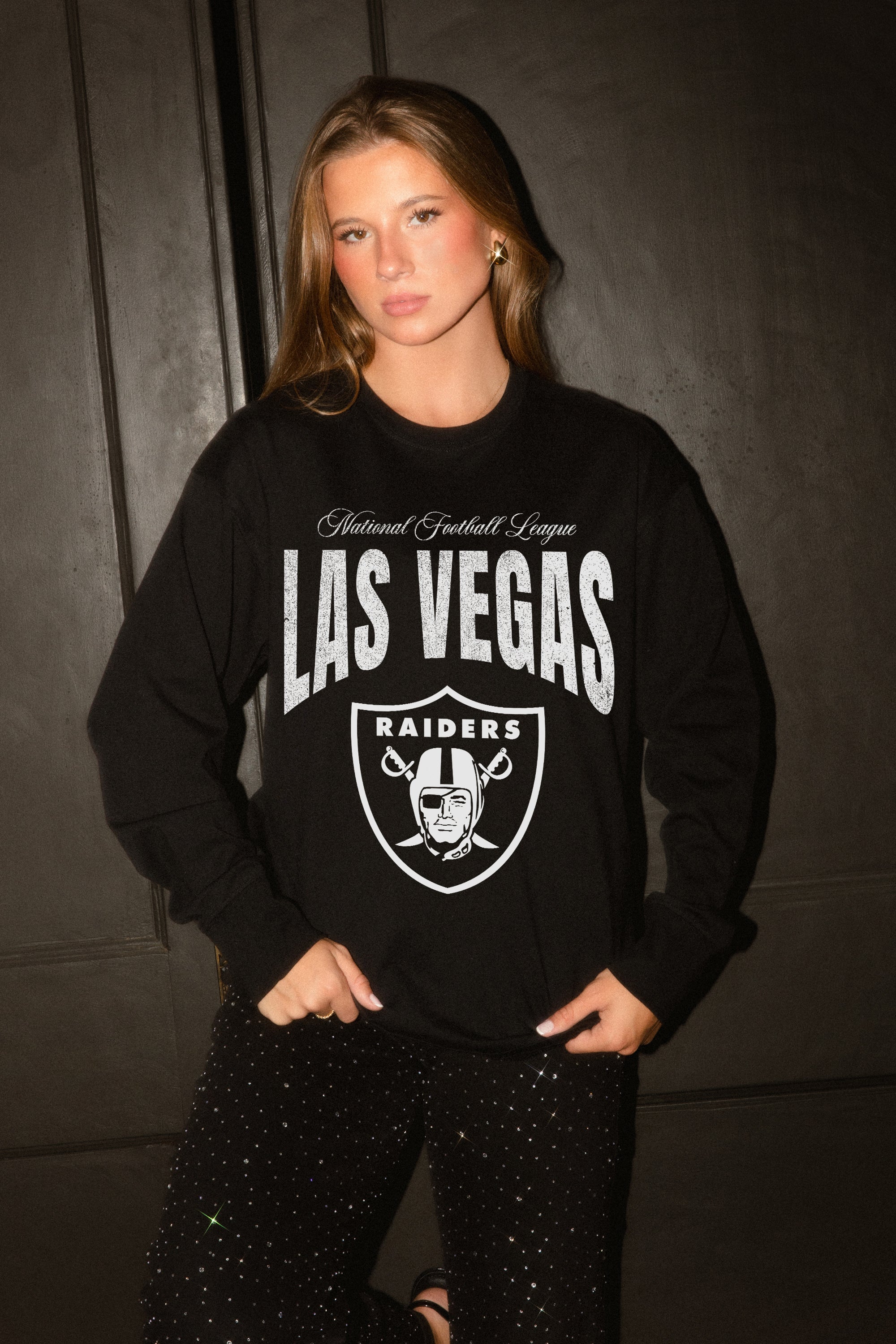 LAS VEGAS RAIDERS BOLD AMBITION OVERSIZED LONG SLEEVE TEE