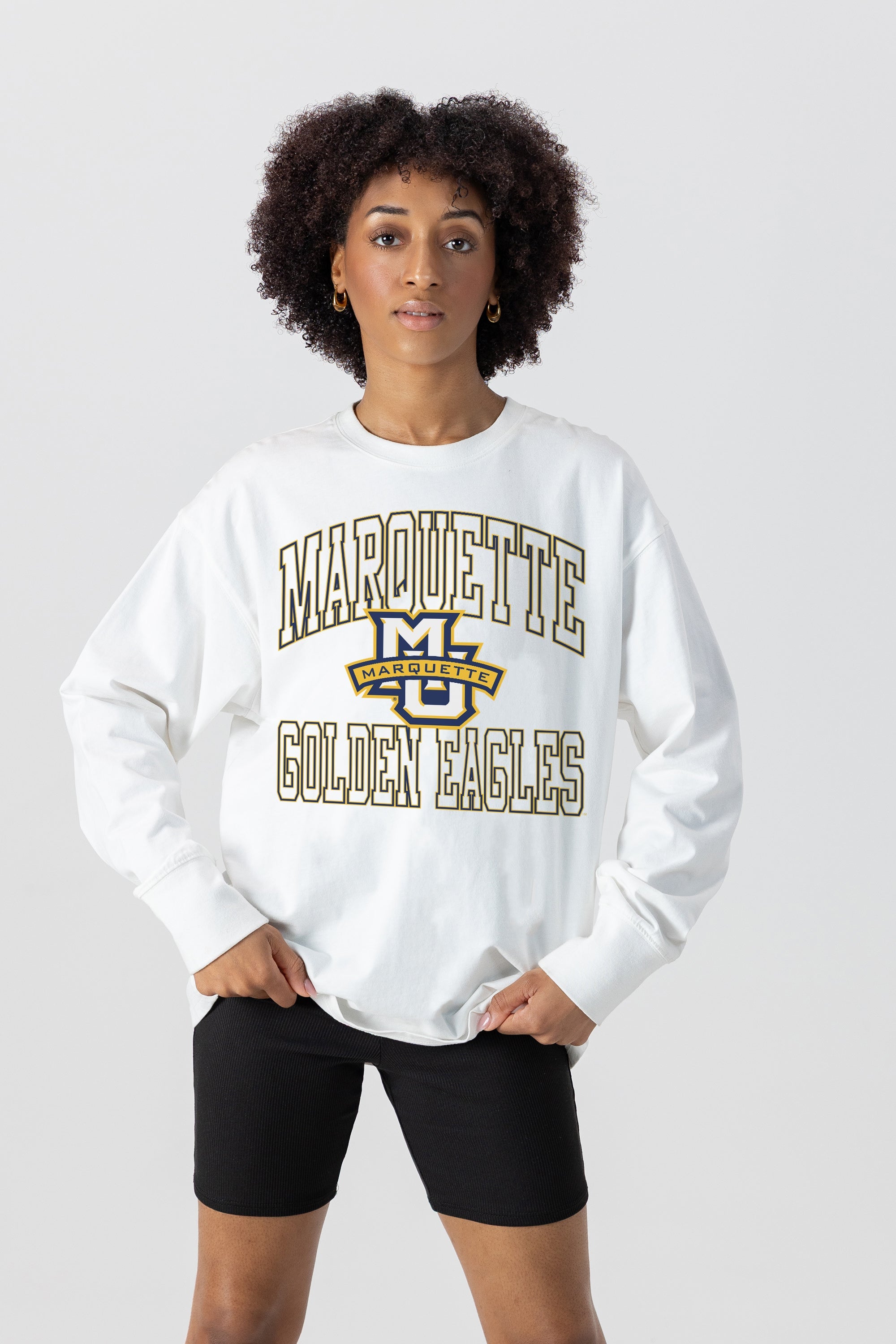 MARQUETTE GOLDEN EAGLES MIND GAMES OVERSIZED MIDWEIGHT LONG SLEEVE TEE
