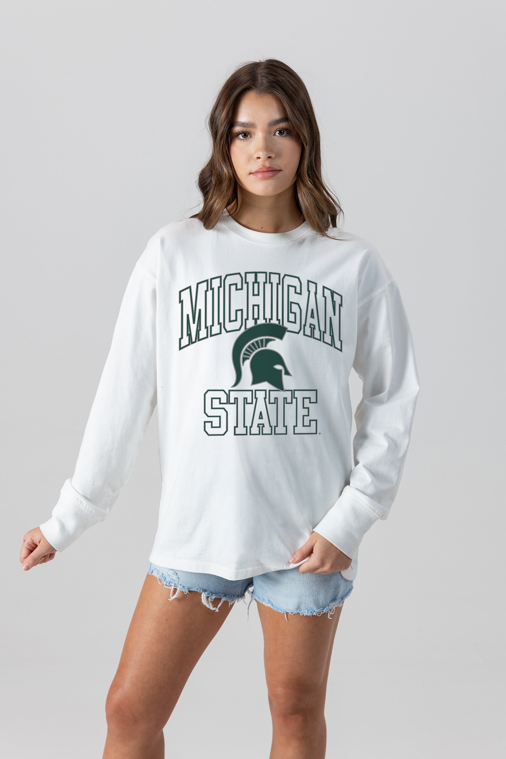 MICHIGAN STATE SPARTANS MIND GAMES OVERSIZED MIDWEIGHT LONG SLEEVE TEE