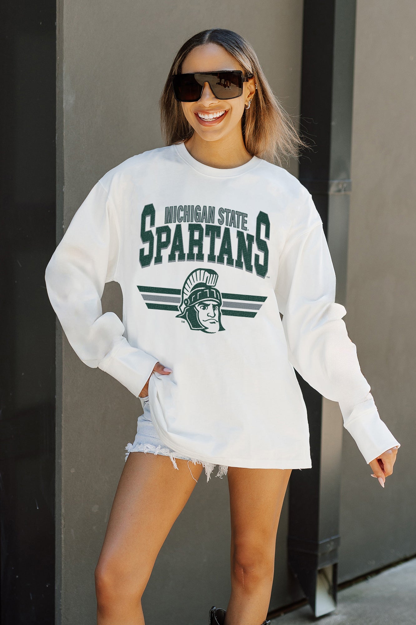 MICHIGAN STATE SPARTANS SWIFT STRIKE ESSENTIAL RELAXED FIT LONG SLEEVE TEE