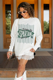 MICHIGAN STATE SPARTANS RALLY STRIPE ESSENTIAL RELAXED FIT LONG SLEEVE TEE