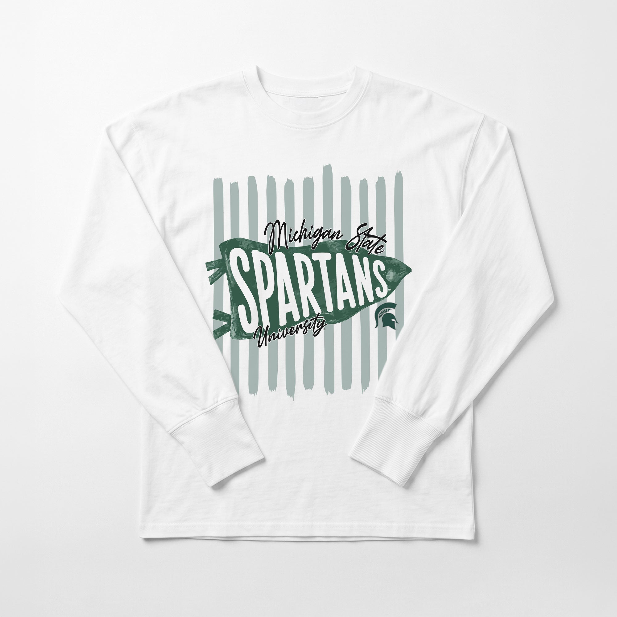 MICHIGAN STATE SPARTANS RALLY STRIPE ESSENTIAL RELAXED FIT LONG SLEEVE TEE