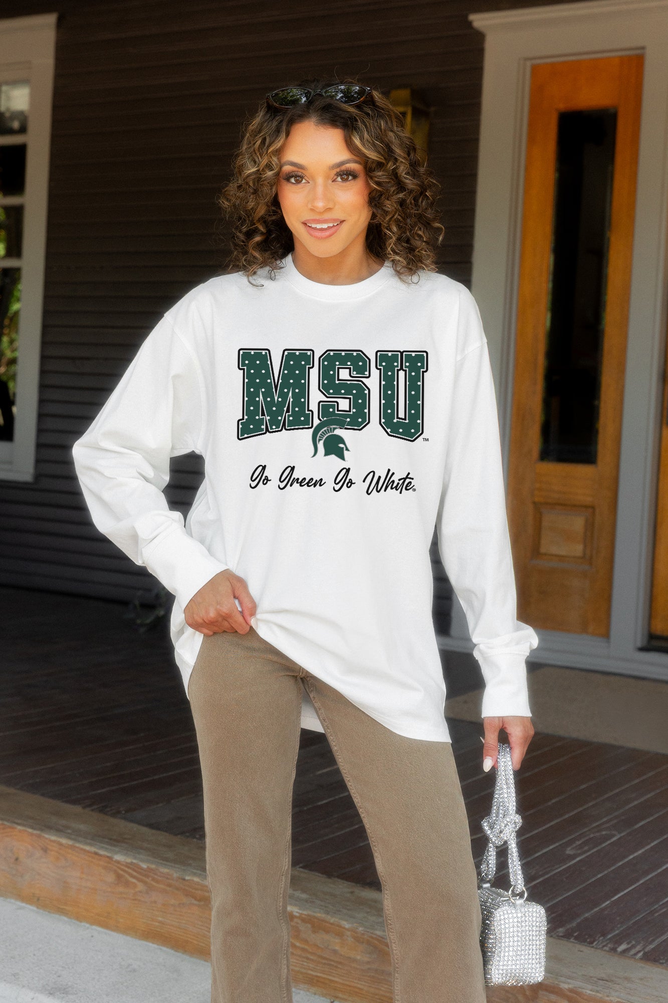 MICHIGAN STATE SPARTANS SWEET SPOT ESSENTIAL RELAXED FIT LONG SLEEVE TEE