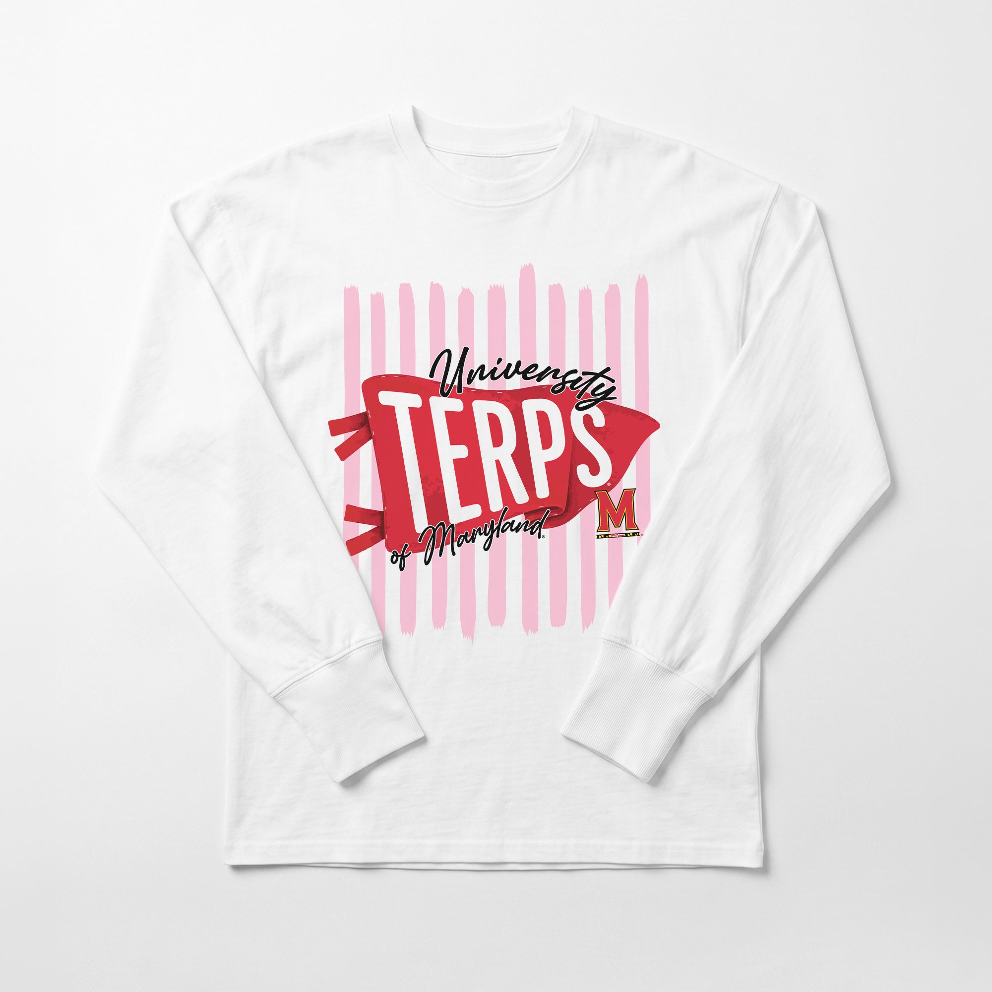 MARYLAND TERRAPINS RALLY STRIPE ESSENTIAL RELAXED FIT LONG SLEEVE TEE