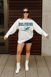 MIAMI DOLPHINS BIG GOALS OVERSIZED MIDWEIGHT LONG SLEEVE TEE