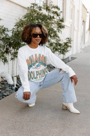 MIAMI DOLPHINS TIME OUT OVERSIZED MIDWEIGHT LONG SLEEVE TEE