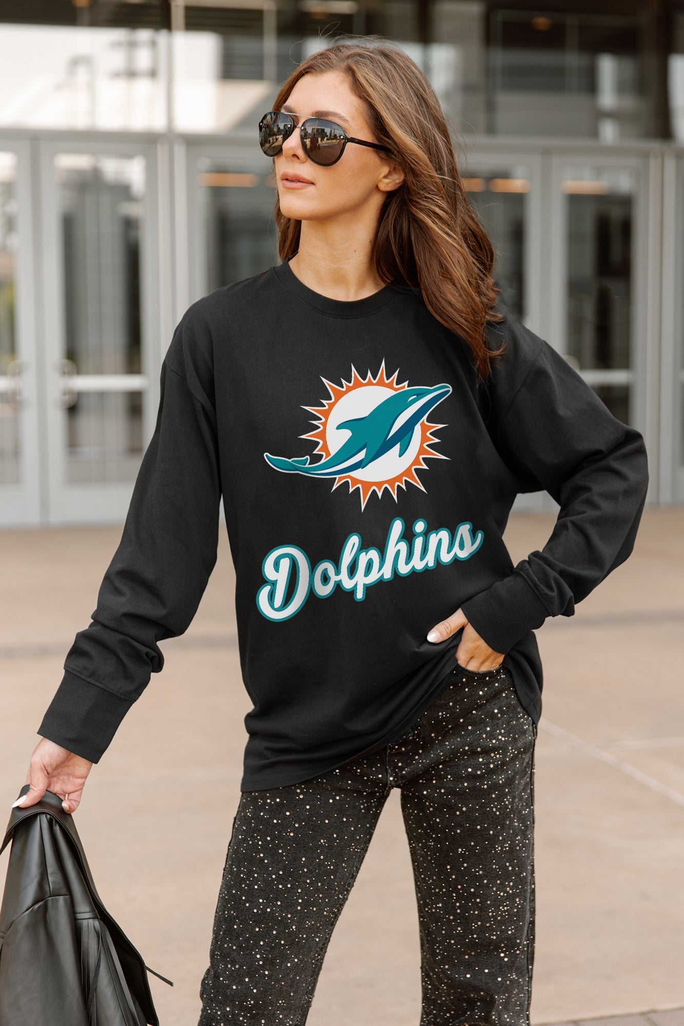 MIAMI DOLPHINS HONOR ROLL ESSENTIAL RELAXED FIT LONG SLEEVE TEE