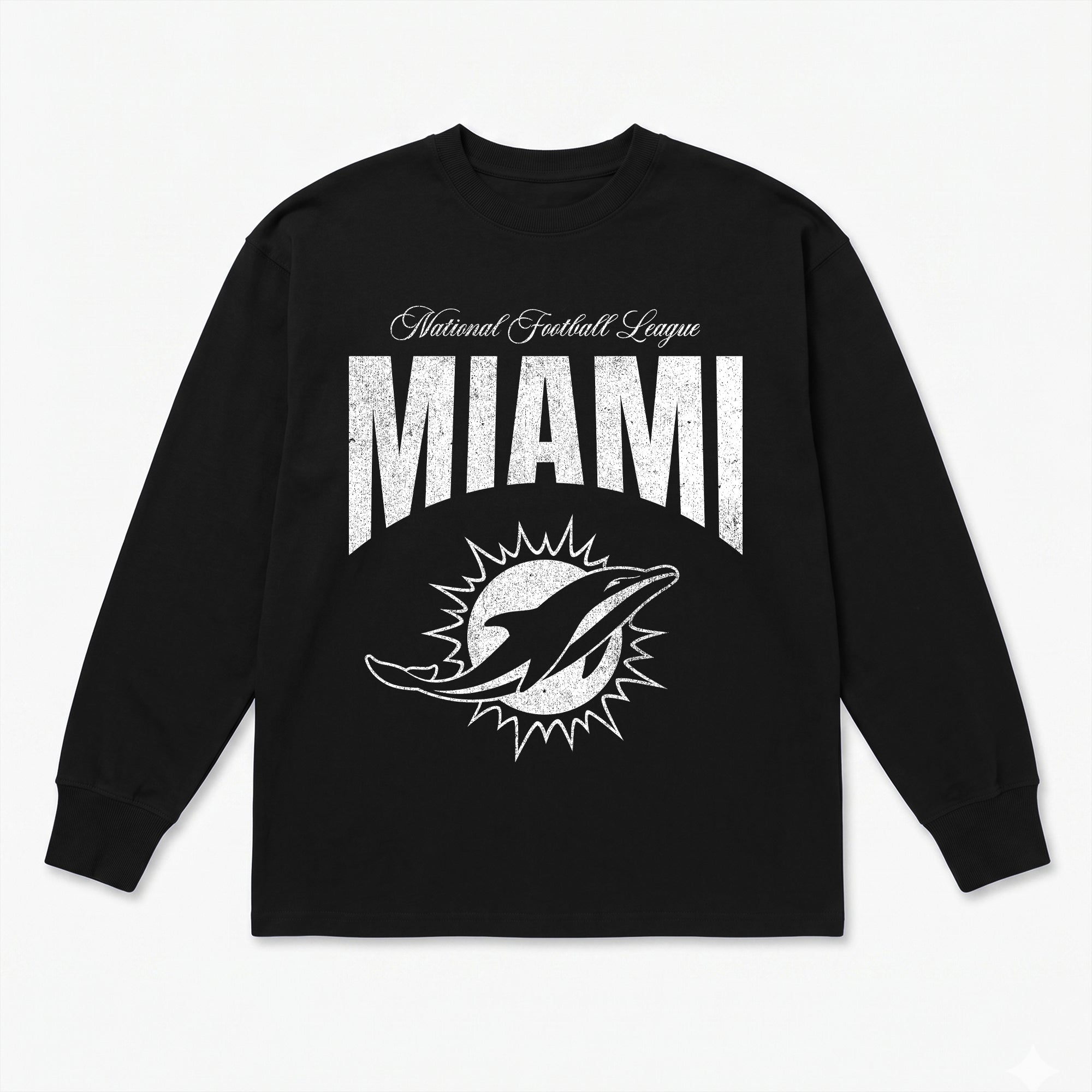 MIAMI DOLPHINS BOLD AMBITION OVERSIZED LONG SLEEVE TEE