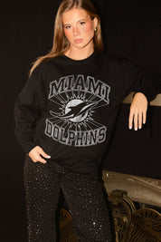 MIAMI DOLPHINS SPOTLIGHT OVERSIZED LONG SLEEVE TEE
