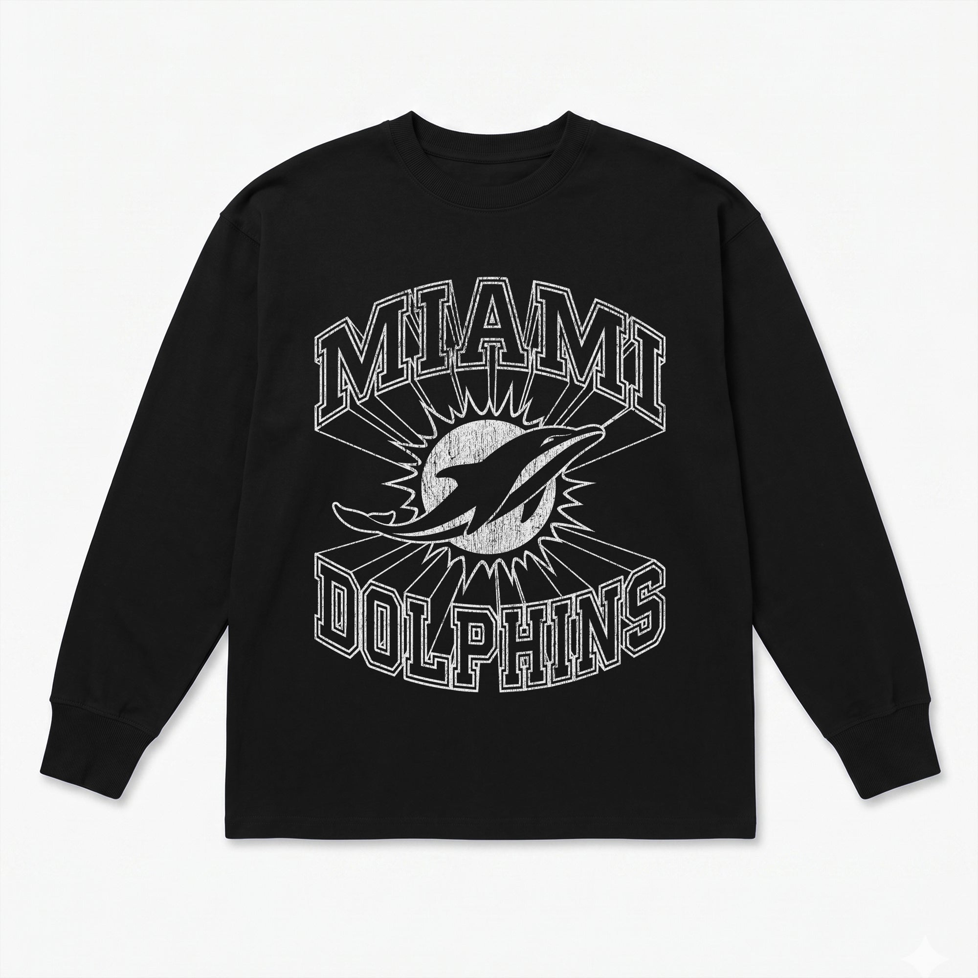 MIAMI DOLPHINS SPOTLIGHT OVERSIZED LONG SLEEVE TEE