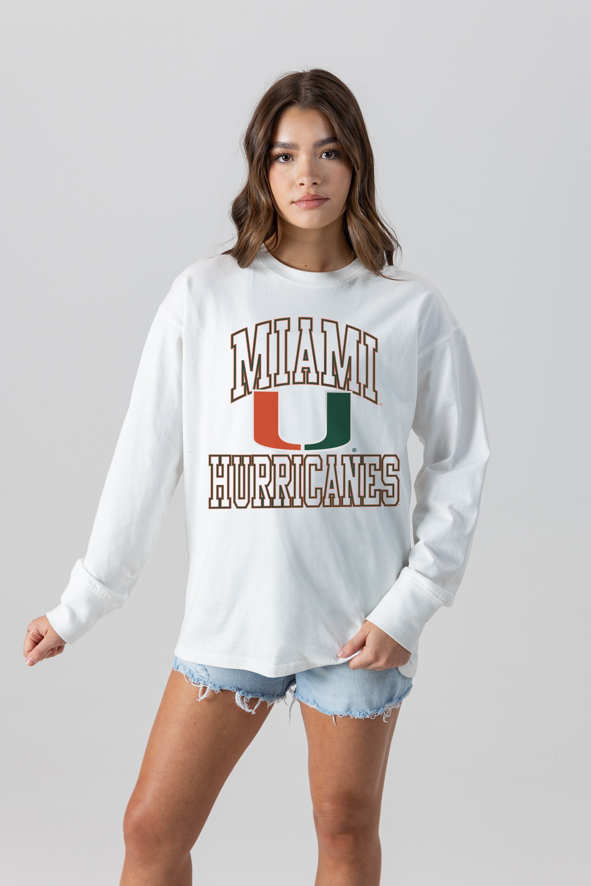 MIAMI HURRICANES MIND GAMES OVERSIZED MIDWEIGHT LONG SLEEVE TEE