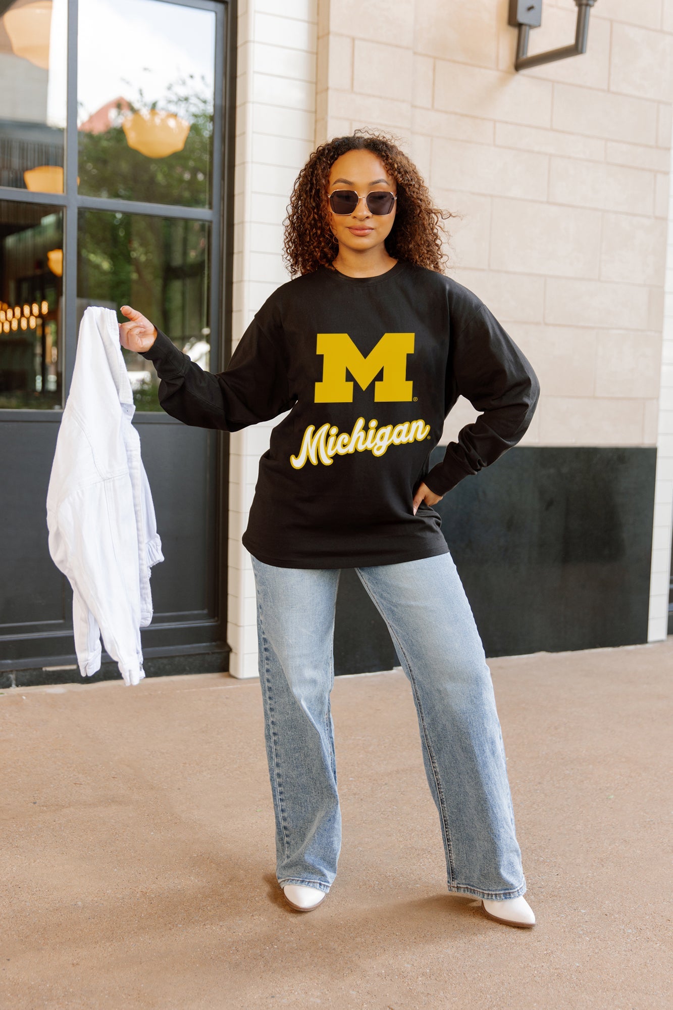 MICHIGAN WOLVERINES HONOR ROLL ESSENTIAL RELAXED FIT LONG SLEEVE TEE