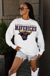 MINNESOTA STATE MANKATO MAVERICKS BIG GOALS OVERSIZED LONG SLEEVE TEE WITH RIBBED NECKLINE AND CUFFS