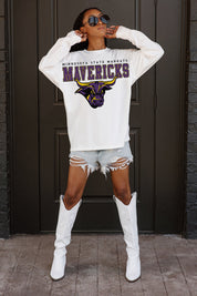 MINNESOTA STATE MANKATO MAVERICKS BIG GOALS OVERSIZED LONG SLEEVE TEE WITH RIBBED NECKLINE AND CUFFS