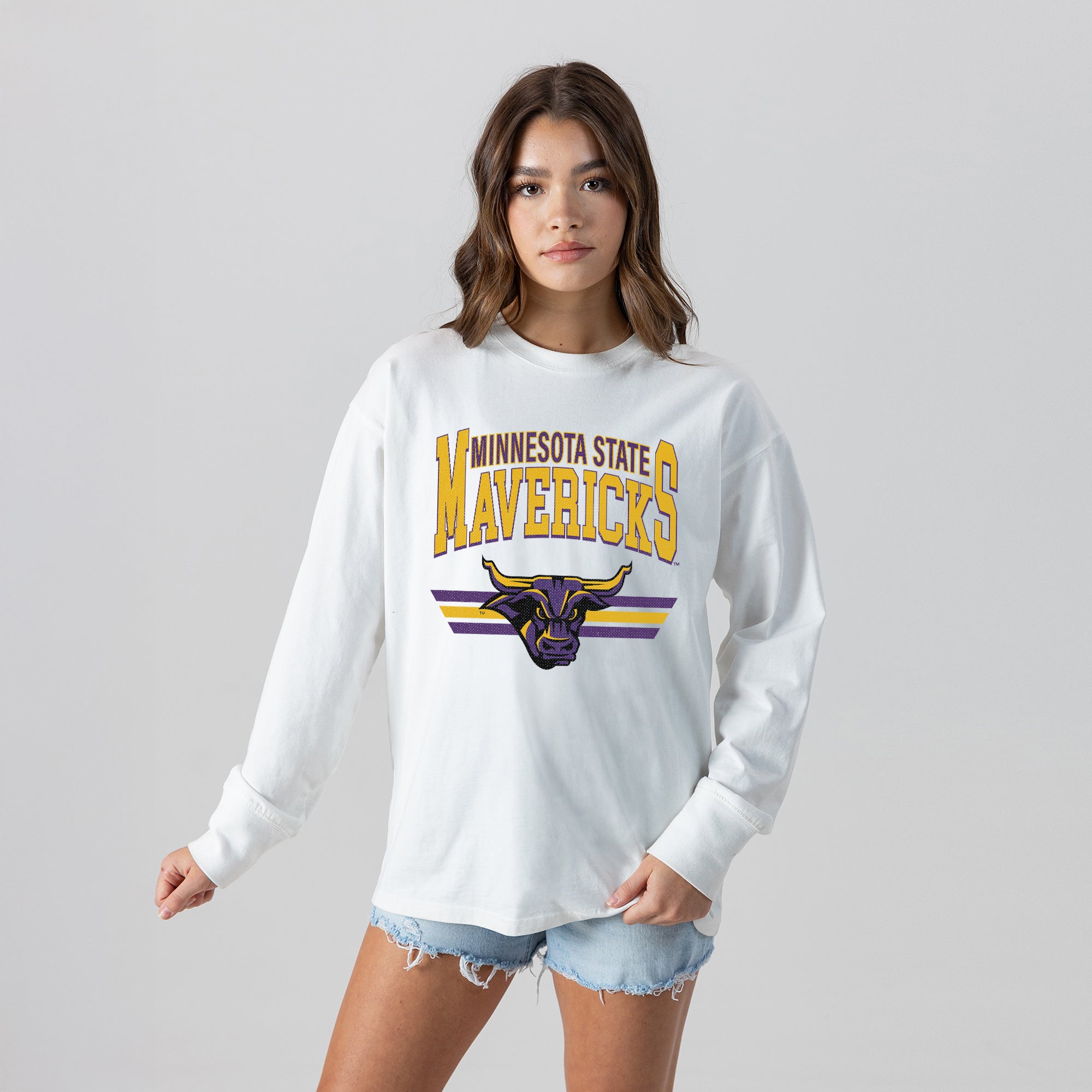 MINNESOTA STATE MANKATO MAVERICKS SWIFT STRIKE ESSENTIAL RELAXED FIT LONG SLEEVE TEE