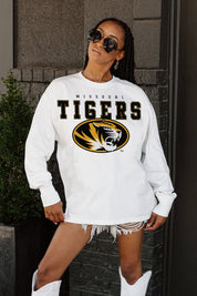 MISSOURI TIGERS BIG GOALS OVERSIZED LONG SLEEVE TEE WITH RIBBED NECKLINE AND CUFFS