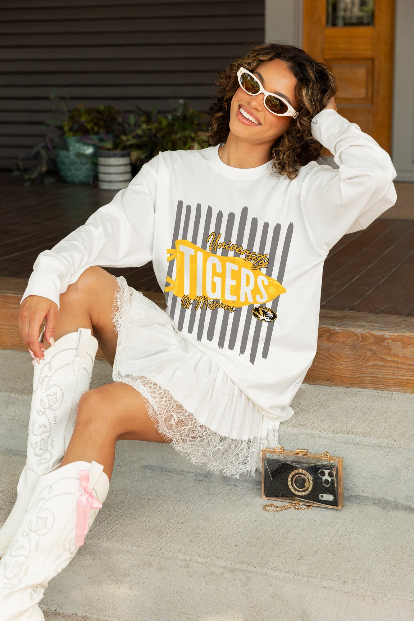 MISSOURI TIGERS RALLY STRIPE ESSENTIAL RELAXED FIT LONG SLEEVE TEE
