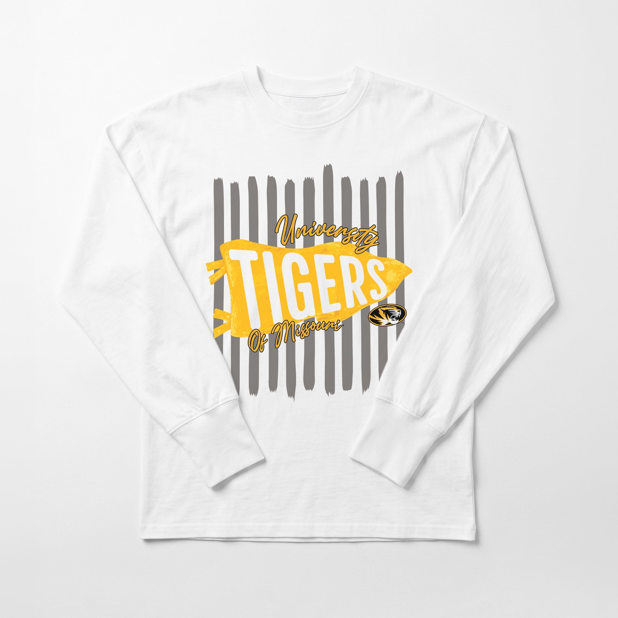 MISSOURI TIGERS RALLY STRIPE ESSENTIAL RELAXED FIT LONG SLEEVE TEE