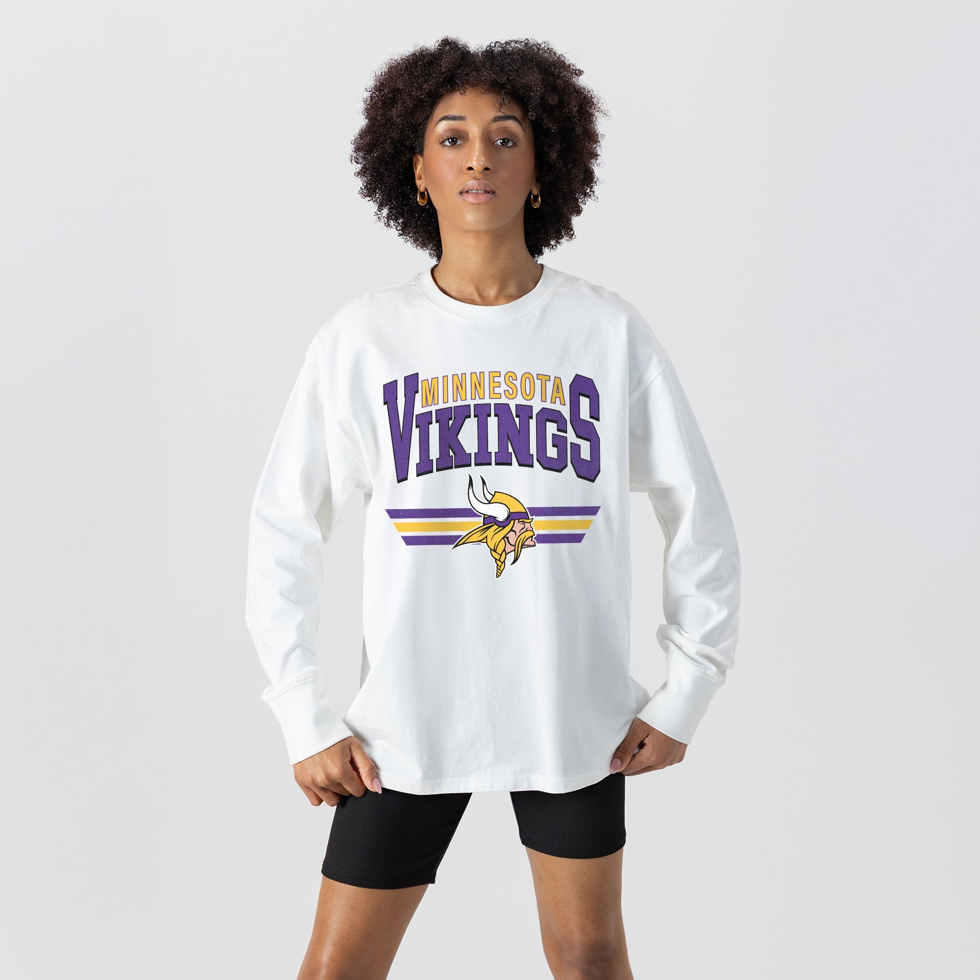 MINNESOTA VIKINGS SWIFT STRIKE ESSENTIAL RELAXED FIT LONG SLEEVE TEE
