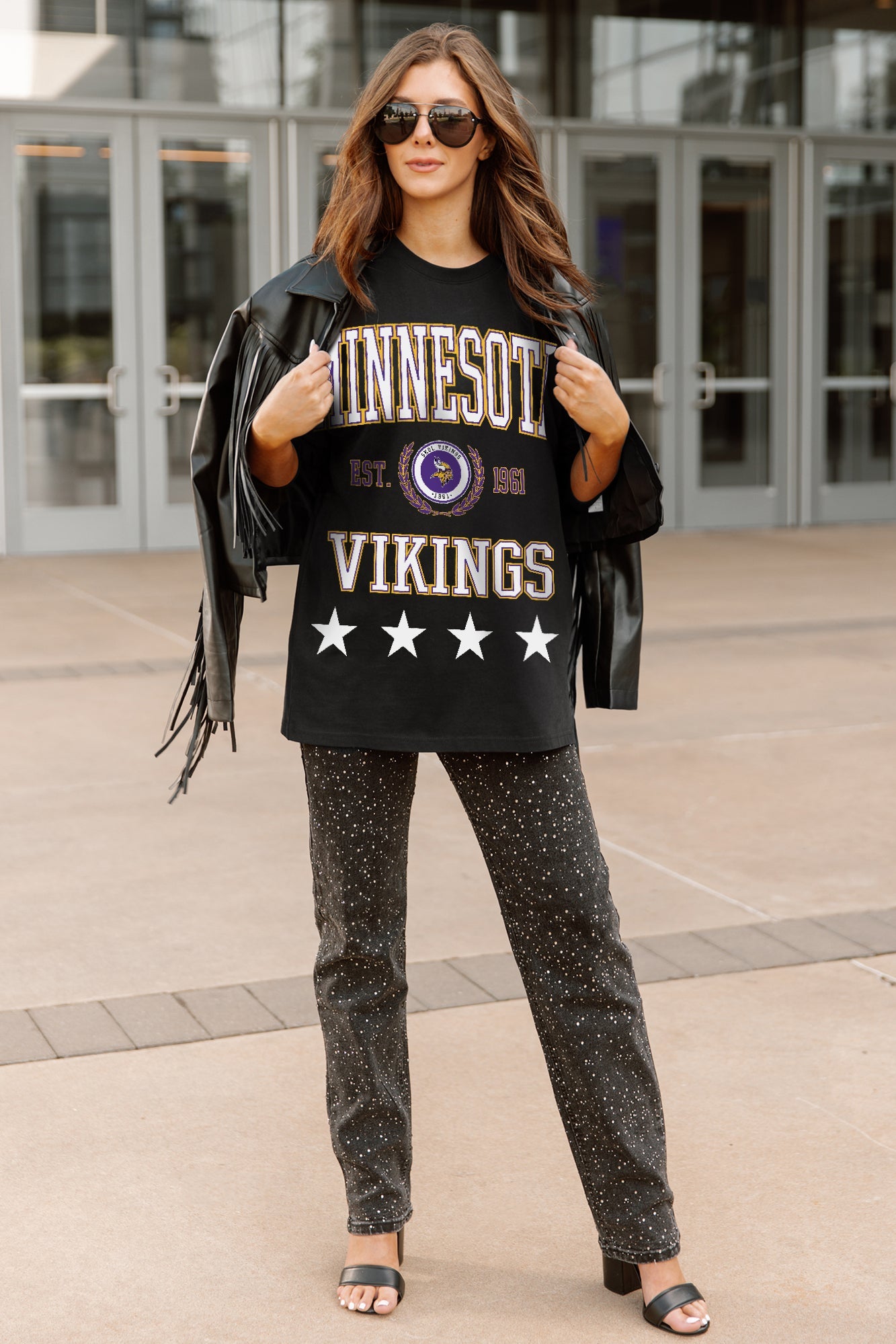 MINNESOTA VIKINGS EVERYDAY STAR ESSENTIAL RELAXED FIT LONG SLEEVE TEE