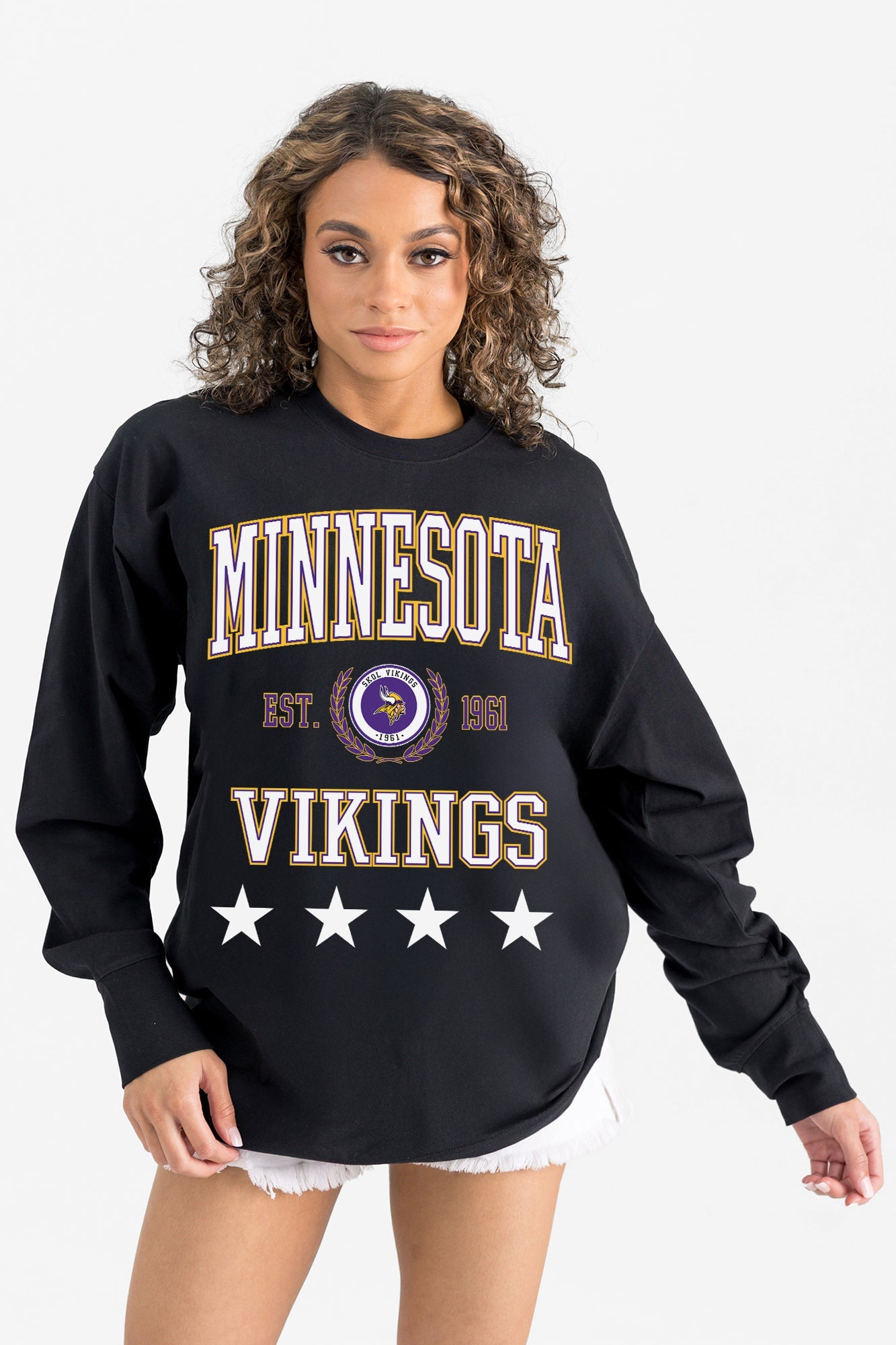 MINNESOTA VIKINGS EVERYDAY STAR ESSENTIAL RELAXED FIT LONG SLEEVE TEE
