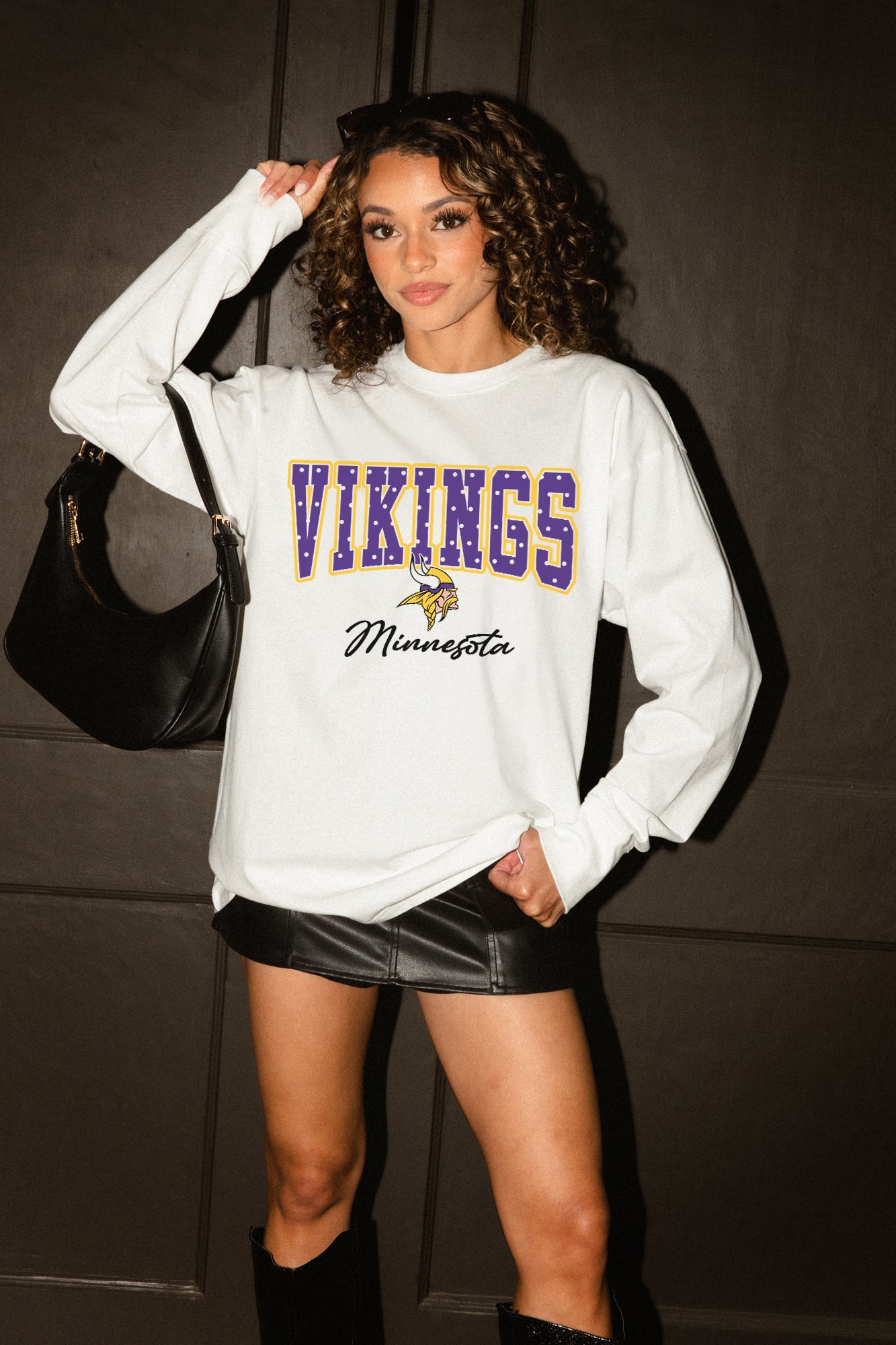 MINNESOTA VIKINGS SWEET SPOT OVERSIZED LONG SLEEVE TEE