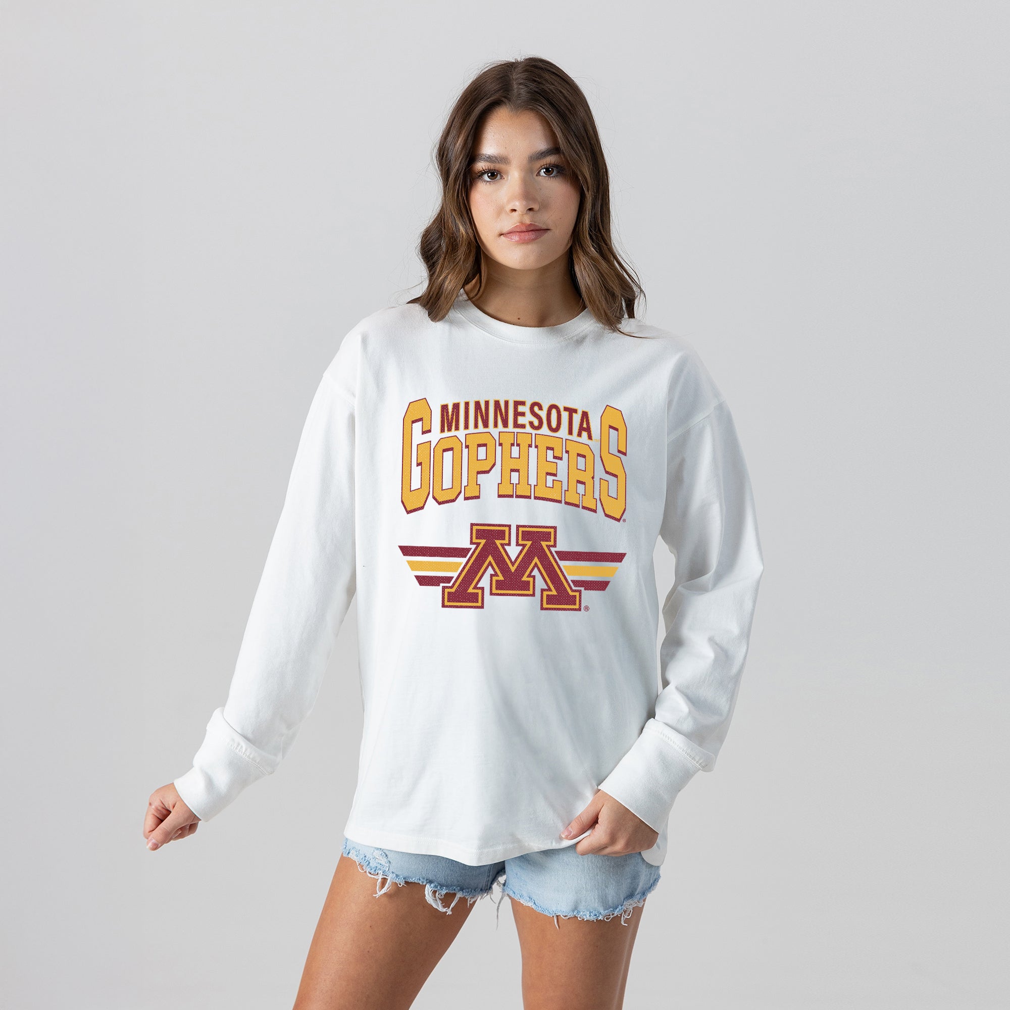 MINNESOTA GOLDEN GOPHERS SWIFT STRIKE ESSENTIAL RELAXED FIT LONG SLEEVE TEE