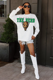 MARSHALL THUNDERING HERD BIG GOALS OVERSIZED LONG SLEEVE TEE WITH RIBBED NECKLINE AND CUFFS