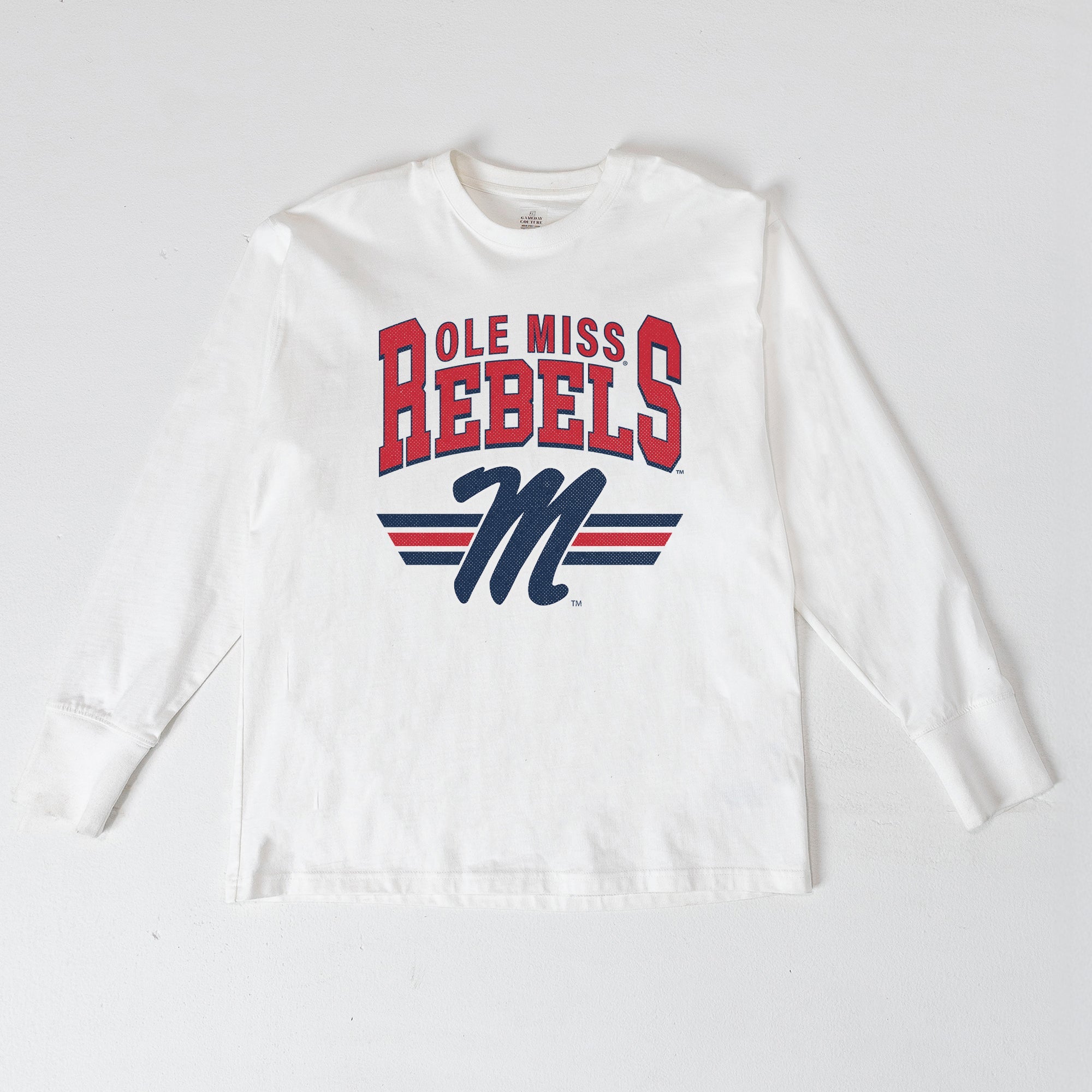 OLE MISS REBELS SWIFT STRIKE ESSENTIAL RELAXED FIT LONG SLEEVE TEE