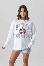 MISSISSIPPI STATE BULLDOGS MIND GAMES OVERSIZED MIDWEIGHT LONG SLEEVE TEE