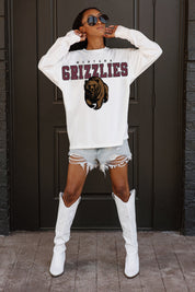 MONTANA GRIZZLIES BIG GOALS OVERSIZED LONG SLEEVE TEE WITH RIBBED NECKLINE AND CUFFS