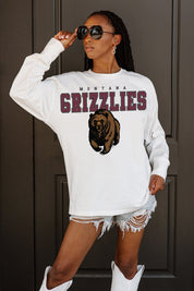 MONTANA GRIZZLIES BIG GOALS OVERSIZED LONG SLEEVE TEE WITH RIBBED NECKLINE AND CUFFS
