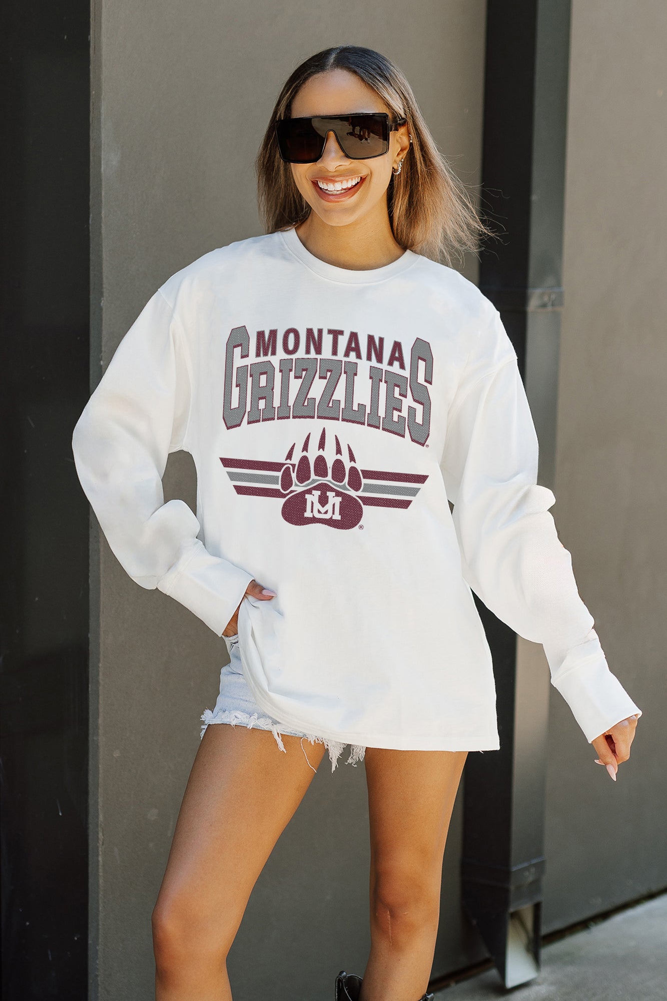 MONTANA GRIZZLIES SWIFT STRIKE ESSENTIAL RELAXED FIT LONG SLEEVE TEE
