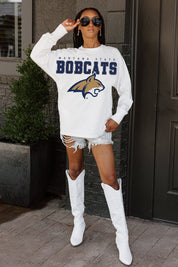 MONTANA STATE BOBCATS BIG GOALS OVERSIZED LONG SLEEVE TEE WITH RIBBED NECKLINE AND CUFFS