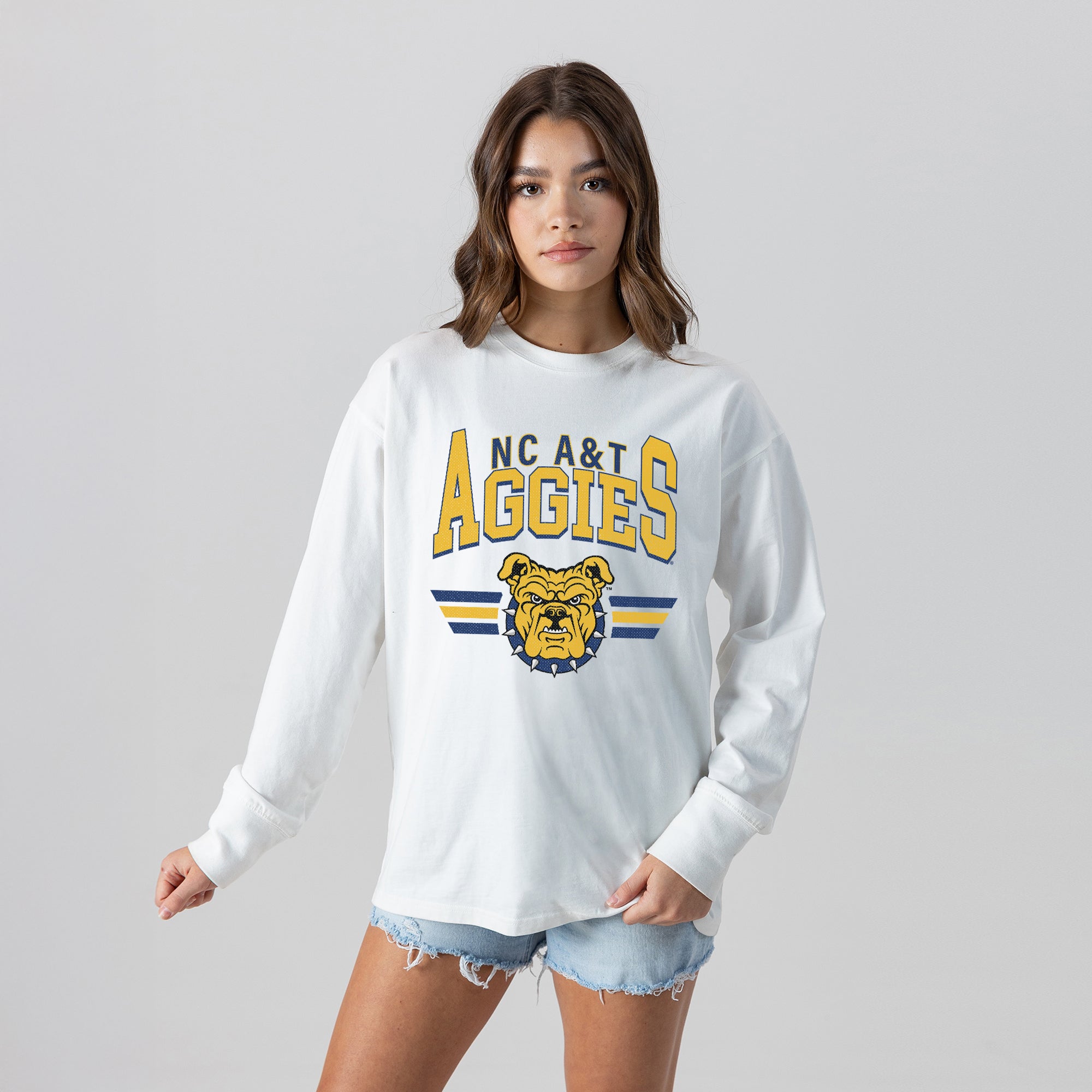 NORTH CAROLINA A&T STATE AGGIES SWIFT STRIKE ESSENTIAL RELAXED FIT LONG SLEEVE TEE