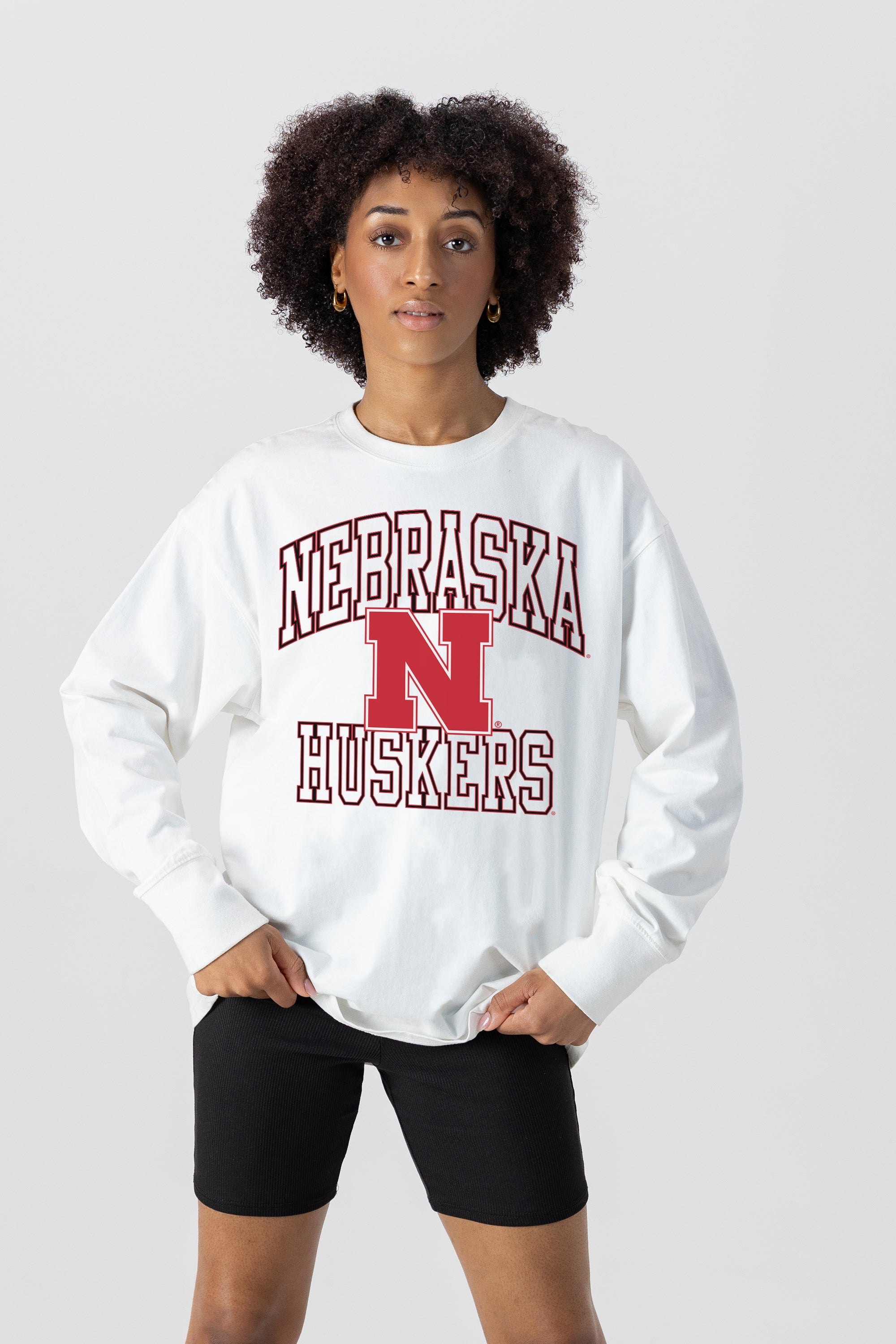 NEBRASKA CORNHUSKERS MIND GAMES OVERSIZED MIDWEIGHT LONG SLEEVE TEE