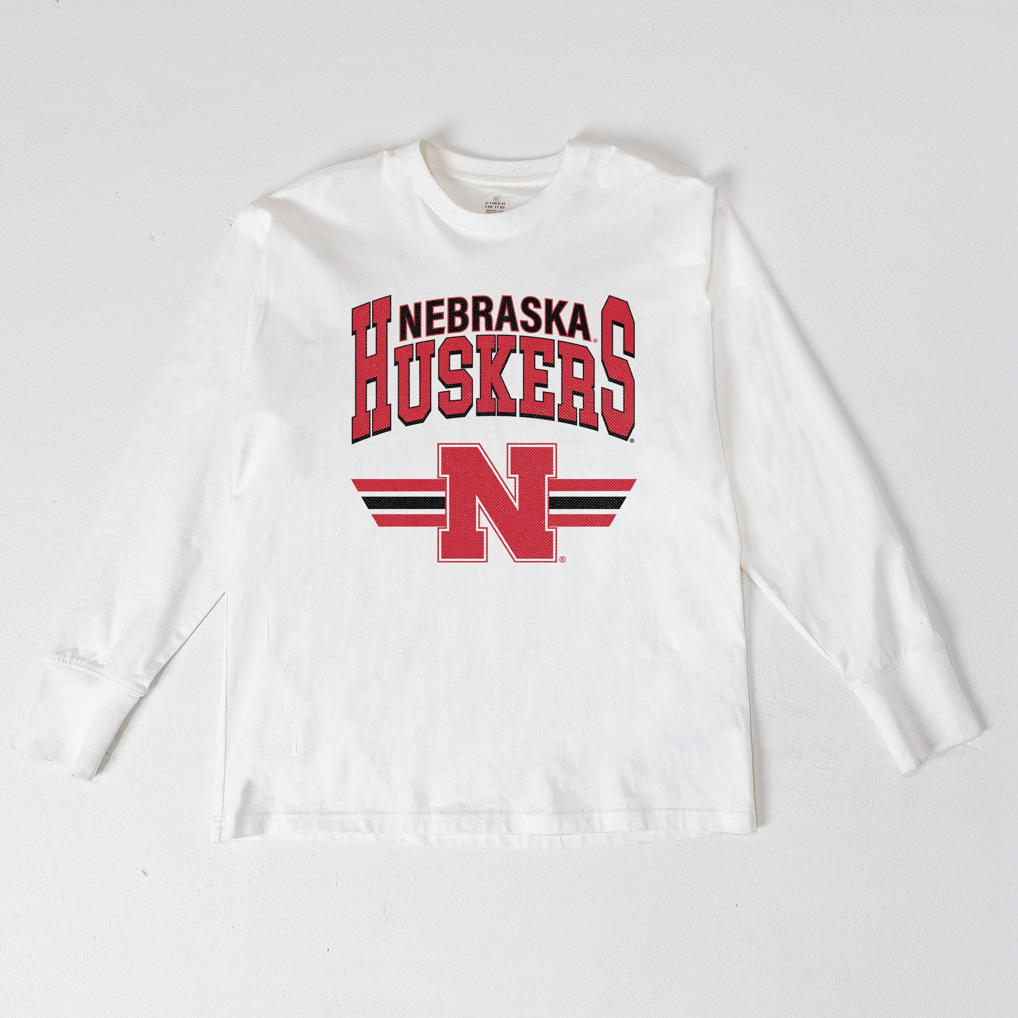 NEBRASKA CORNHUSKERS SWIFT STRIKE ESSENTIAL RELAXED FIT LONG SLEEVE TEE