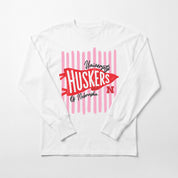 NEBRASKA CORNHUSKERS RALLY STRIPE ESSENTIAL RELAXED FIT LONG SLEEVE TEE