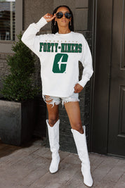 CHARLOTTE 49ERS BIG GOALS OVERSIZED LONG SLEEVE TEE WITH RIBBED NECKLINE AND CUFFS