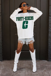 CHARLOTTE 49ERS BIG GOALS OVERSIZED LONG SLEEVE TEE WITH RIBBED NECKLINE AND CUFFS