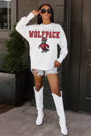 NORTH CAROLINA STATE WOLFPACK BIG GOALS OVERSIZED LONG SLEEVE TEE WITH RIBBED NECKLINE AND CUFFS