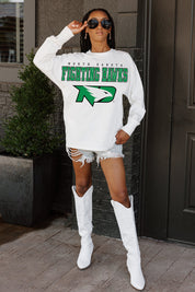 NORTH DAKOTA FIGHTING HAWKS BIG GOALS OVERSIZED LONG SLEEVE TEE WITH RIBBED NECKLINE AND CUFFS