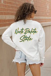 NORTH DAKOTA STATE BISON DOUBLE MOVE OVERSIZED LONG SLEEVE TEE WITH RIBBED NECKLINE AND CUFFS