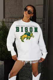 NORTH DAKOTA STATE BISON BIG GOALS OVERSIZED LONG SLEEVE TEE WITH RIBBED NECKLINE AND CUFFS